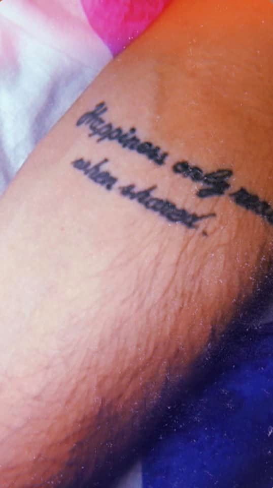 Aldo Mazzei's Tattoo of 'Happiness only real when shared'