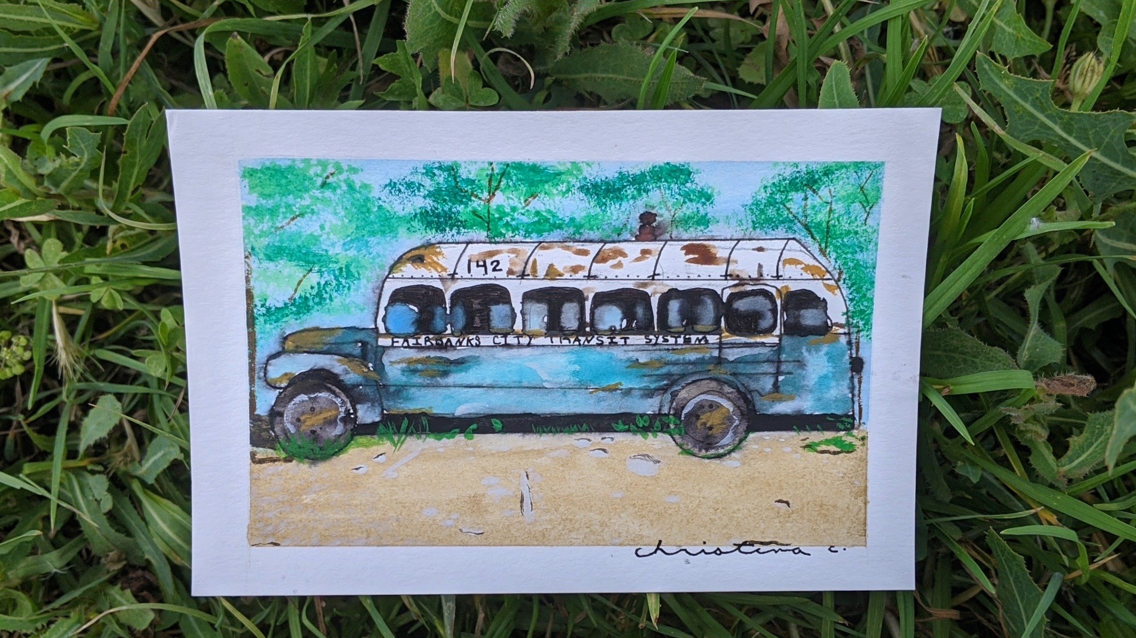 Christina Cramer's Painting of Bus 142
