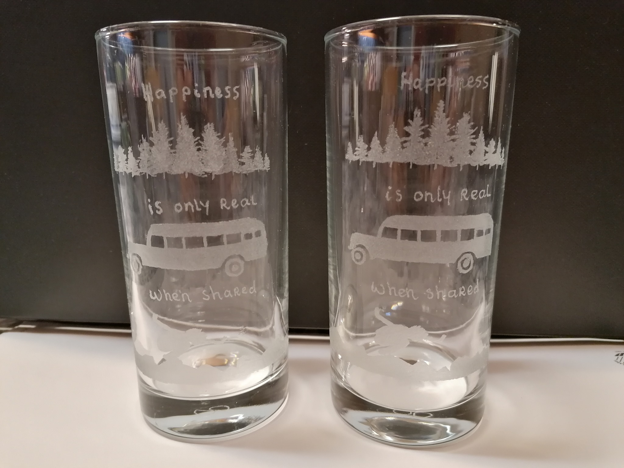 Diederik Blaauw's etched shot glasses