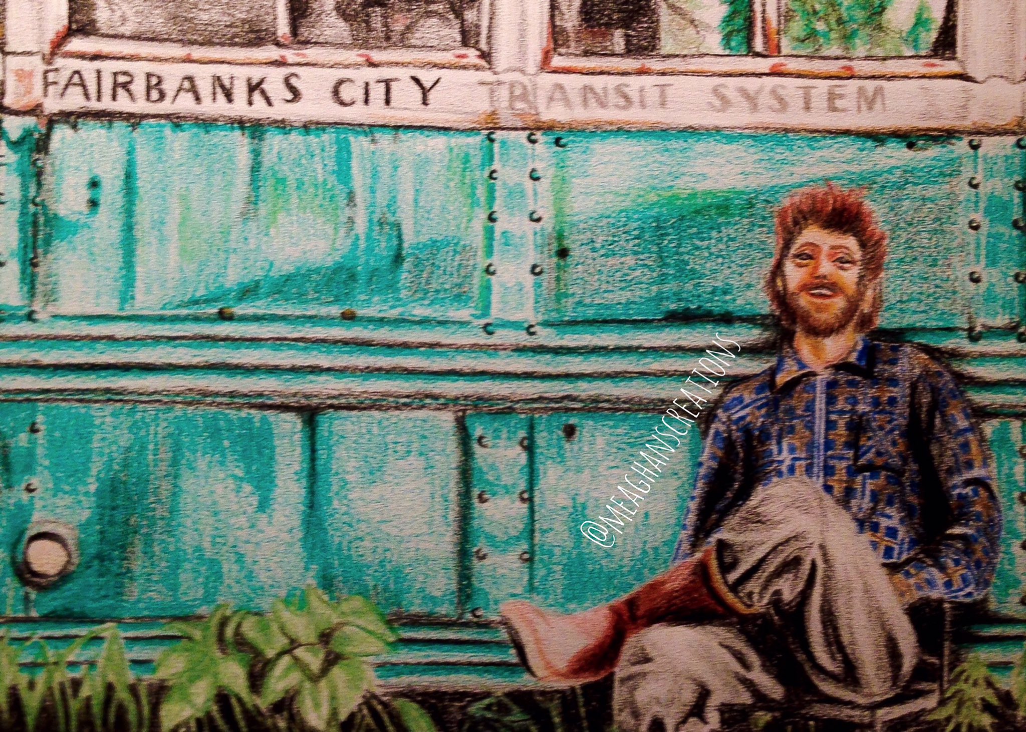 Meaghan Darwish's Painting of Christopher McCandless at Bus 142