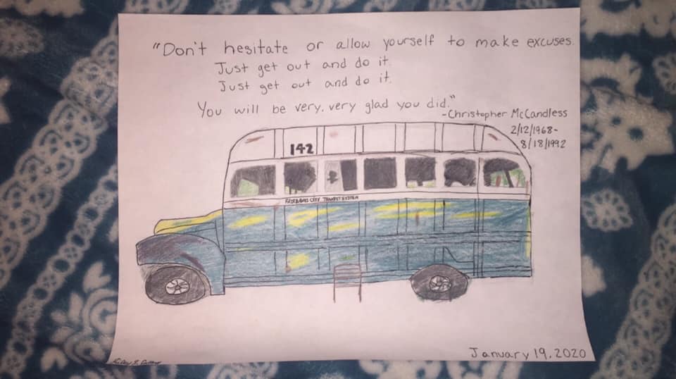 Riley Callery's Drawing of Bus 142